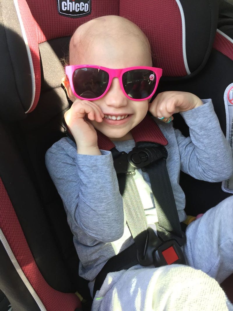 Maddie Kramer, 2, smiling while battling Atypical teratoid rhabdoid tumors (ATRT)