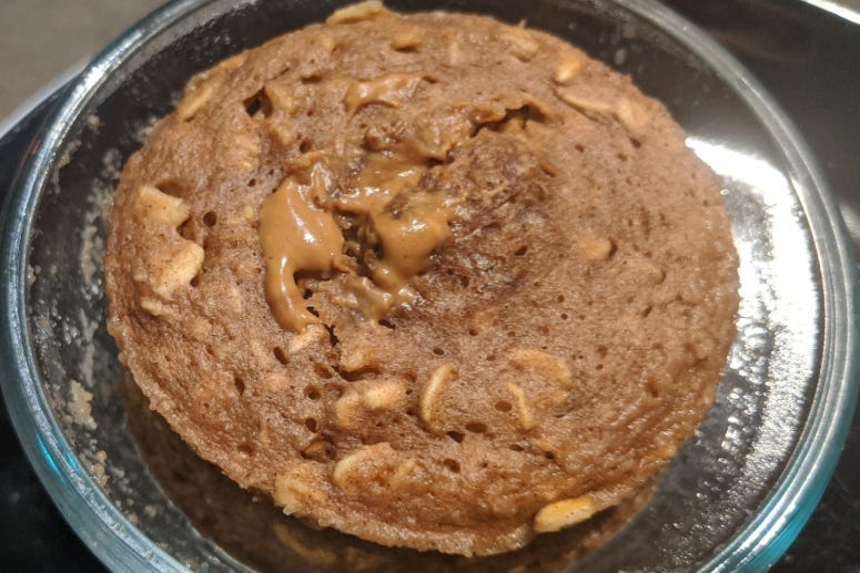 OatCake in a mug  out of the mug