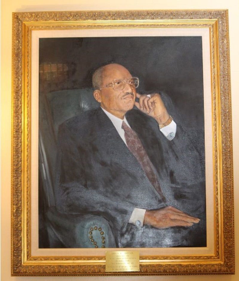 A portrait of former Georgia State Senator Leroy Johnson hangs inside the GA Capitol