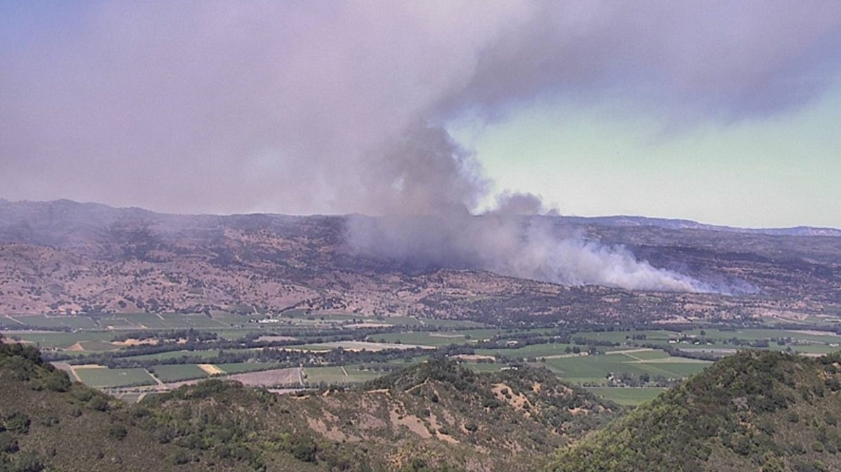 Napa brush fire reaches 570 acres, around 15% contained