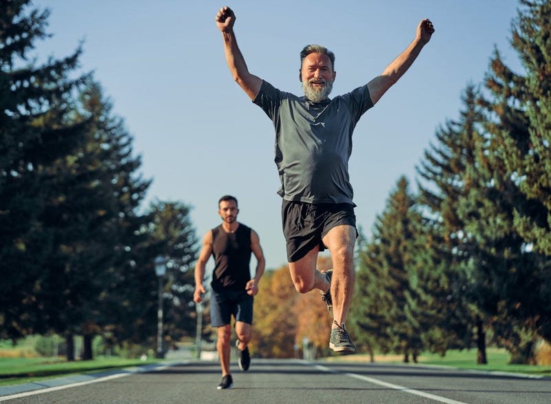 old man running