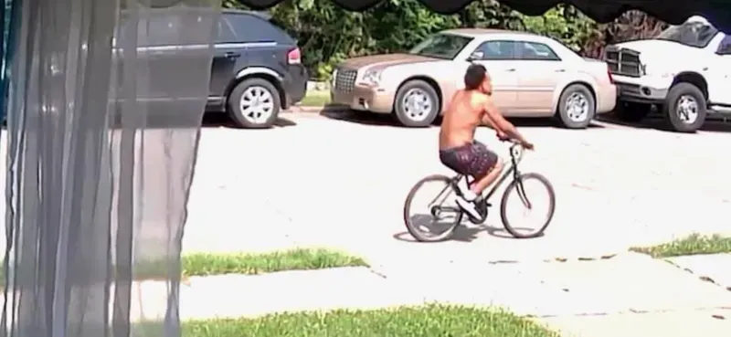 Suspect on bike