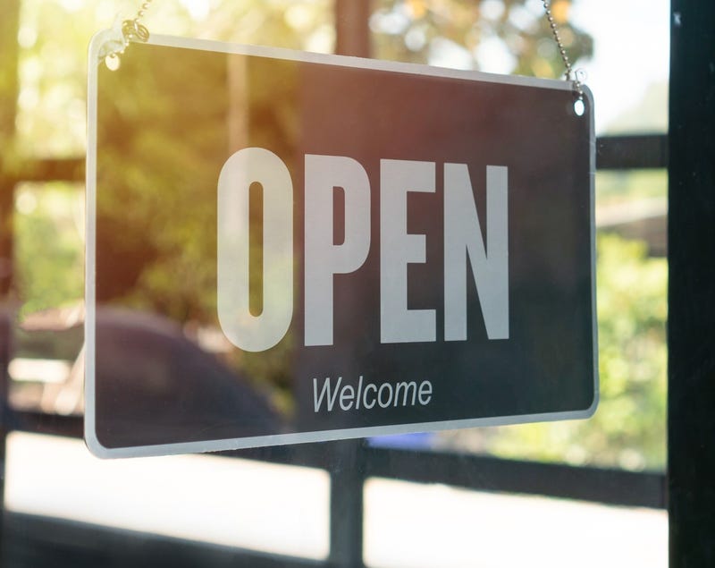 open sign in door window