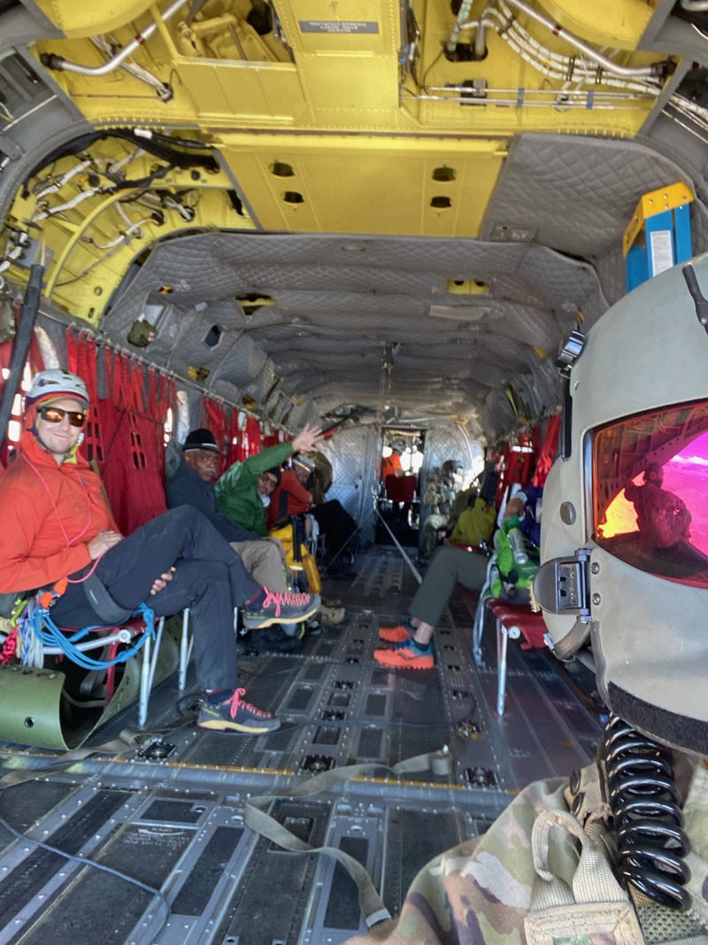 Chinook crew rescues 3 stranded hikers from Mt. Whitney