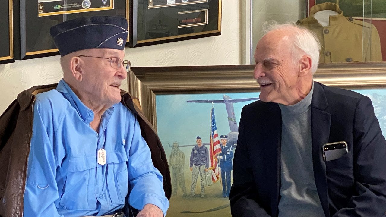 WWII pilot, inspiration for commemorative painting meets artist