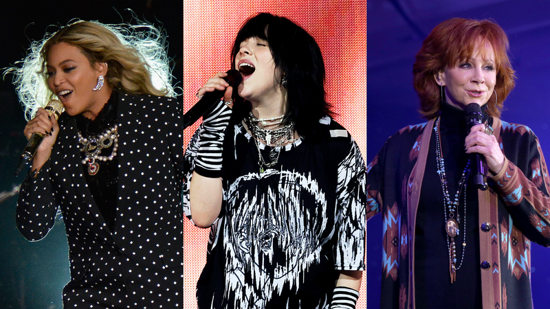 Beyoncé, Billie Eilish and Reba McEntire