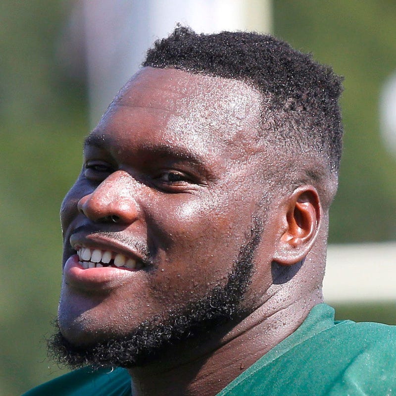 Guard Kelechi Osemele during Jets training camp