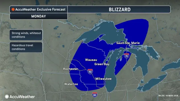 AccuWeather map for March 16, 2026