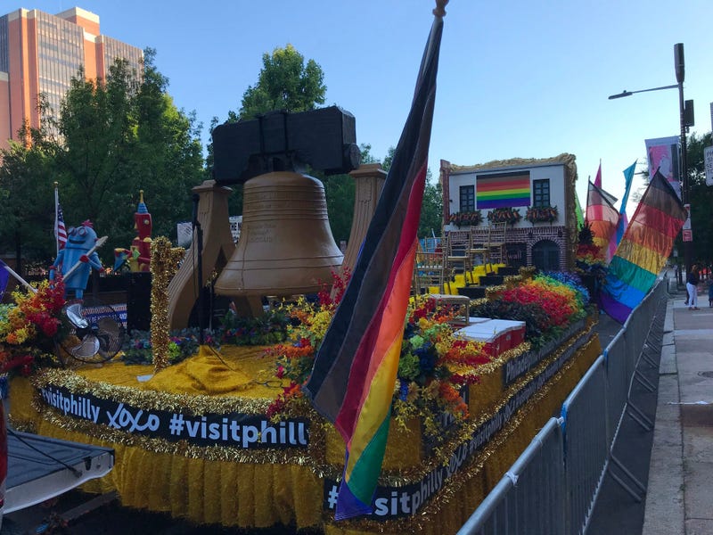 Visit Philly's "The road to Stonewall" float from the Philadelphia Pride Parade and WorldPride March is among the floats in the Independence Day parade.