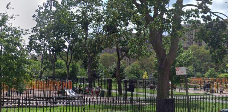 Mullaly Park, where a 22-year-old man was shot in the head on Wednesday.