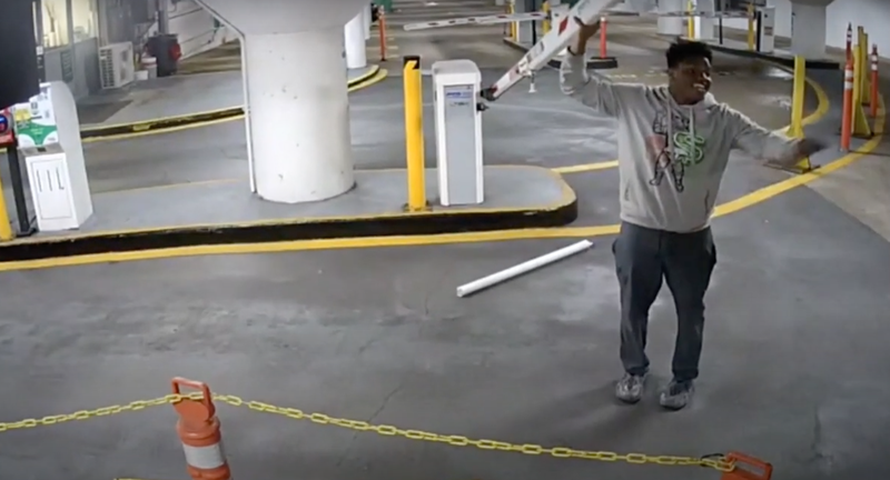 Video: Man wanted for breaking parking garage gate under LOVE Park
