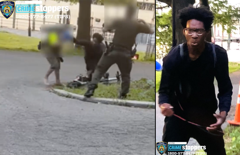 The NYPD released surveillance footage of a suspect who they said punched an NYC Parks employee in the face during an altercation at Riverside Park last Monday