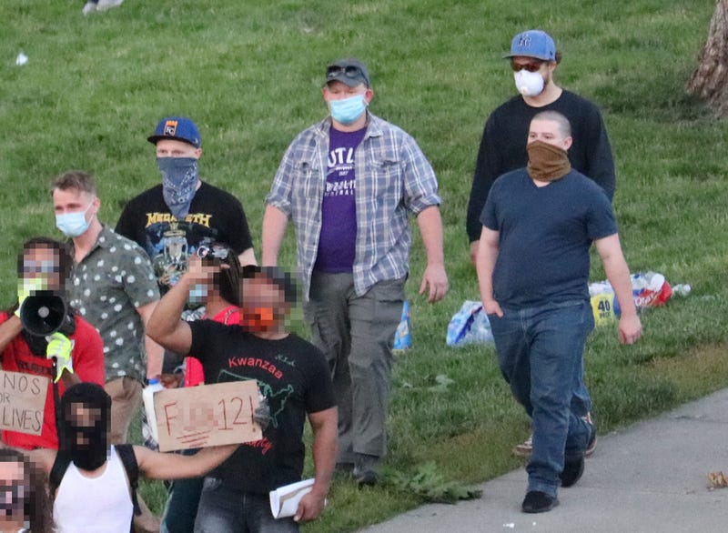 Photograph of arson suspects near the Country Club Plaza, May 30, 2020. 