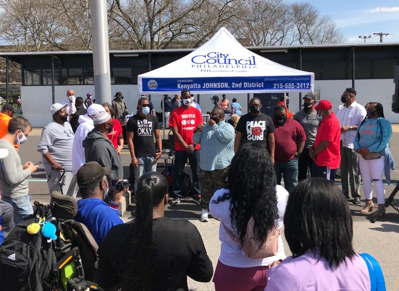 Councilman Kenyatta Johnson held a "Peace Not Guns" rally at the Thomas B. Smith Playground in South Philadelphia on Saturday.