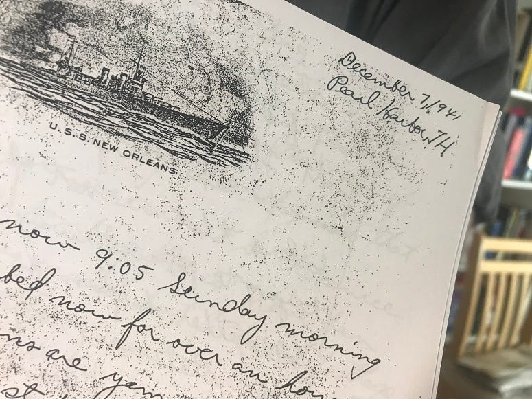 A letter from Pearl Harbor, part of the collection at The Center for American War Letters