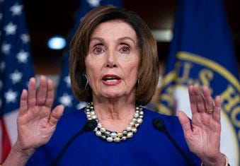 FILE - In this Feb. 6, 2020, file photo, Speaker of the House Nancy Pelosi, D-Calif., talks during a news conference at the Capitol in Washington. (AP Photo/J. Scott Applewhite, File)