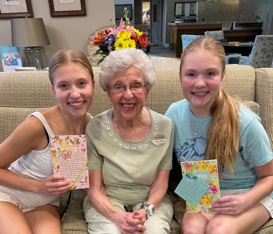 Madeline, Helen and Ann during a recent visit