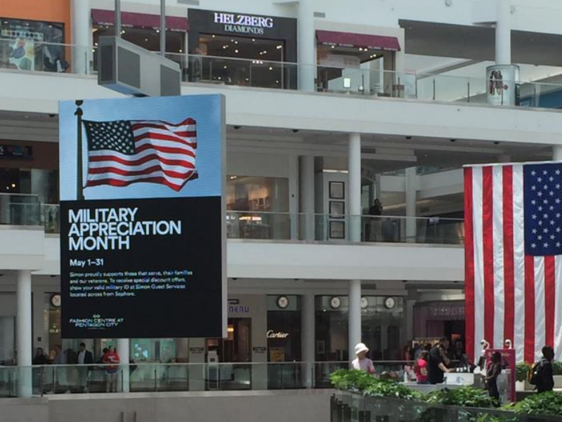 Fashion Centre at Pentagon City is celebrating military members all month