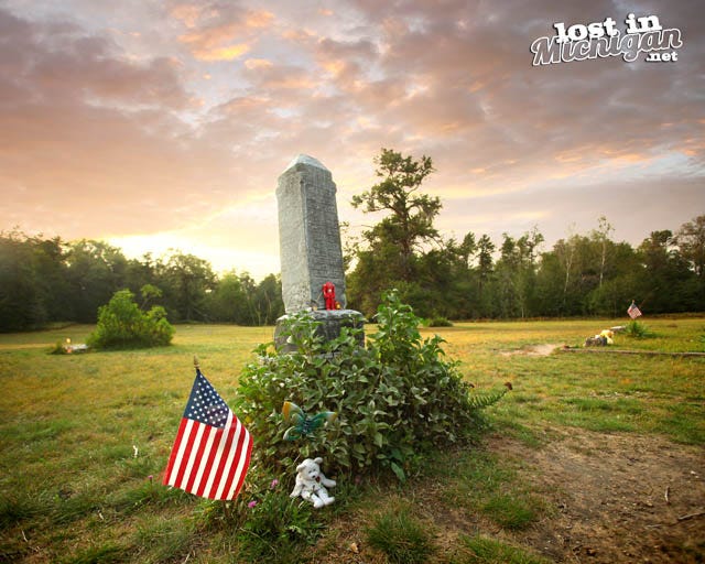 Tombstone at the Pere Cheney cemetery in northern Michigan