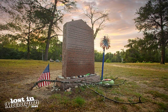 Tombstone at the Pere Cheney cemetery in northern Michigan