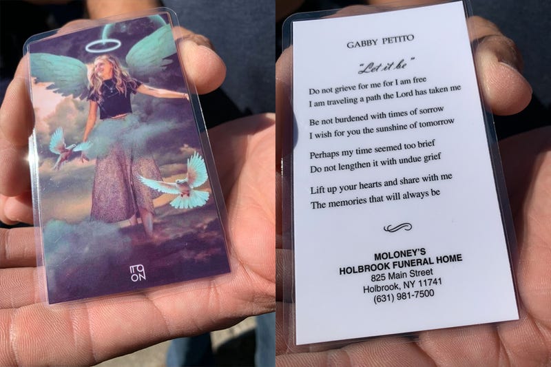Gabby Petito's prayer card