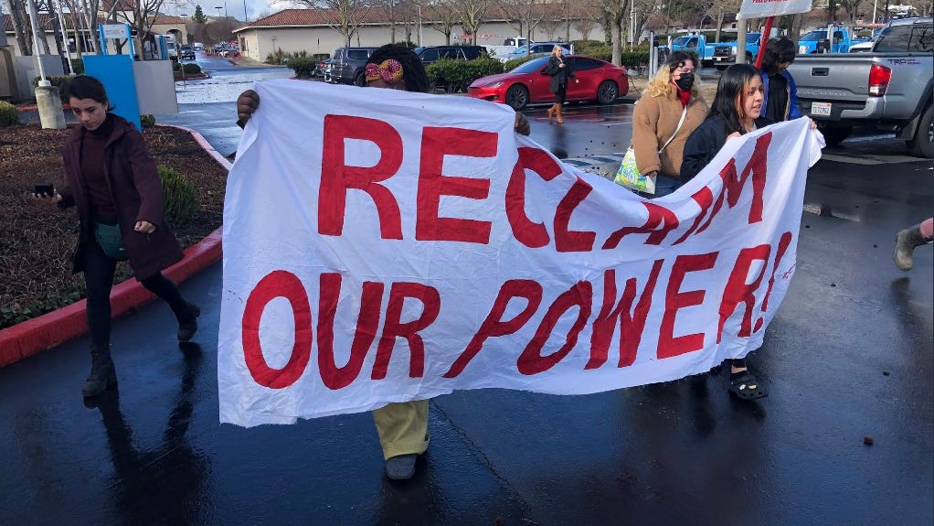 East Bay protestors gather outside PG&E conference over costs, wildfires, other issues