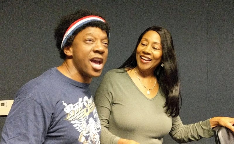 Phil Elam, left, joins Terri Lee in the WWJ Newsradio 950 studios