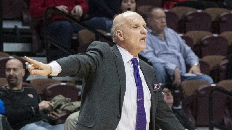 St. Joseph's Hawks head coach Phil Martelli reacts during the second half at Mohegan Sun Arena. 