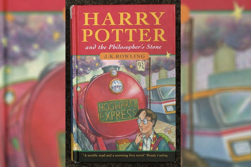 This handout from Christie's shows the cover of J K Rowling's first novel Harry Potter And The Philosopher's Stone. 