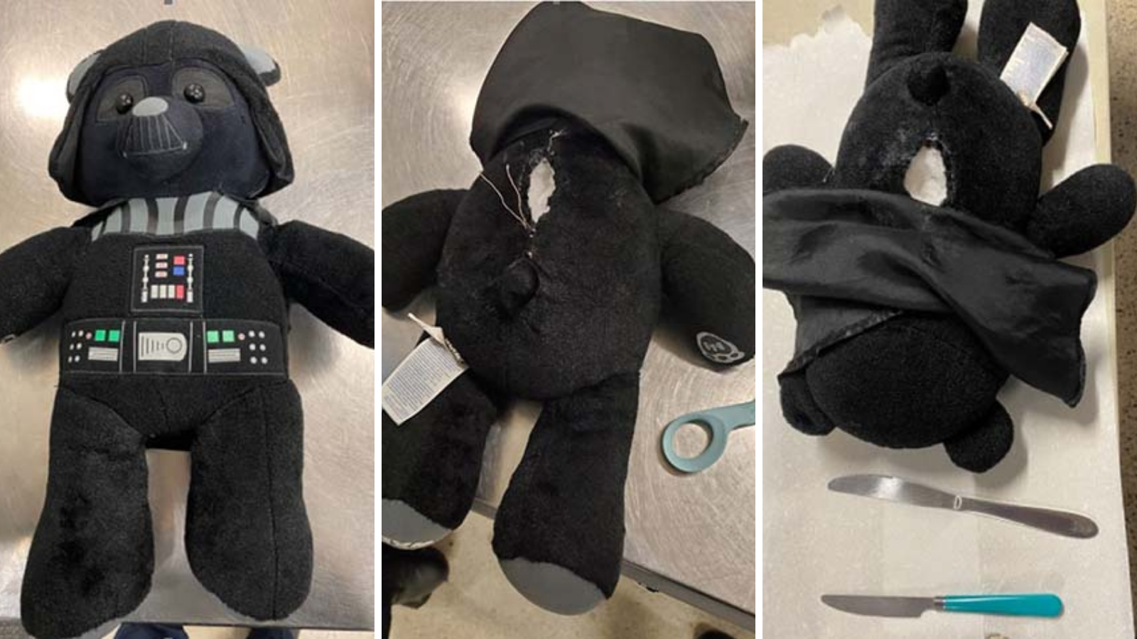TSA agents find butter knives sewn inside Darth Vader teddy bear at Philly airport