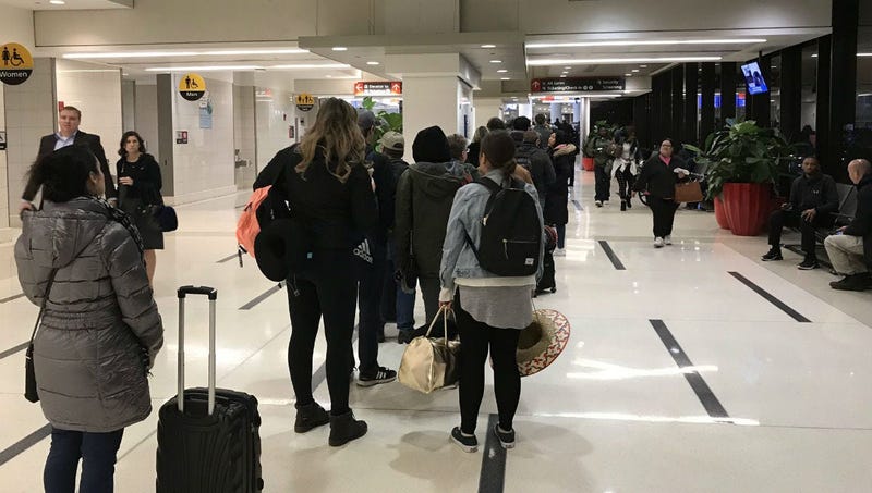 At some points, the TSA checkpoint line at Terminal D/E at Philadelphia International Airport was similar to the one the day before Thanksgiving.