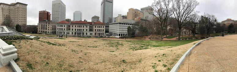 A panoramic view of the southern part of Capitol Square.  (Matt Demlein, WRVA)