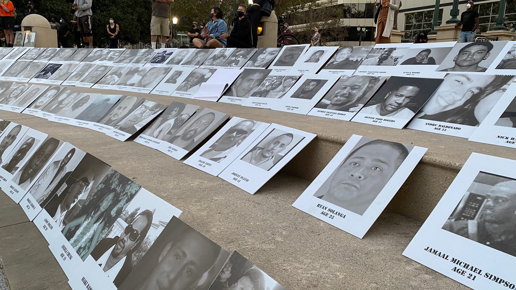 Hundreds of photos in Oakland memorialize those killed by police