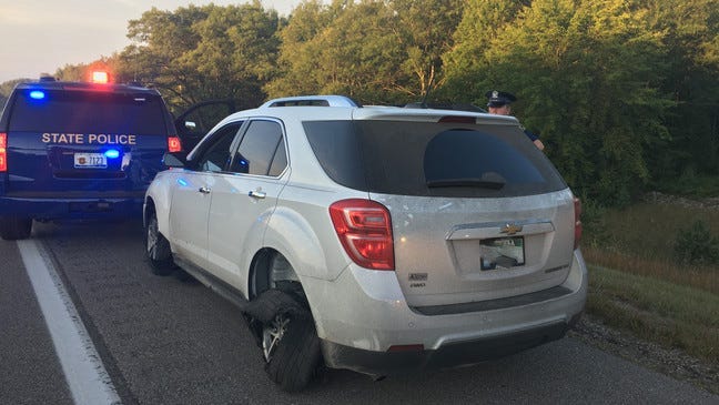 A Petoskey man drove 100 miles on shredded tires