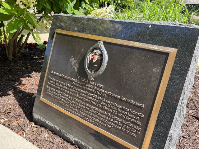 On September 11, 2003, the city dedicated a memorial to Naperville native and Commander Dan Shanower who died that day in the Pentagon. The memorial was one of the first in the nation to be completed.