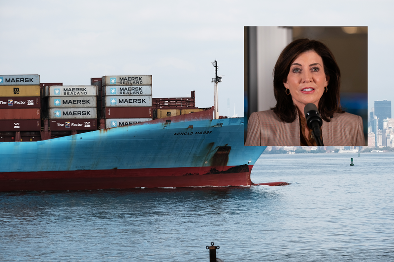 New York Governor Kathy Hochul speaks during a press conference to announce new subway safety measures at NYCTA Rail Control Center on March 6, 2024 in New York City.