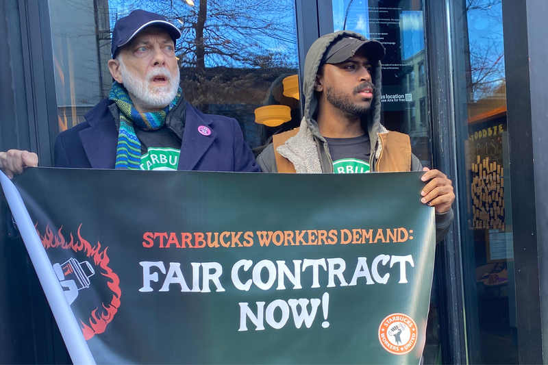 Union baristas walked off the job on Jan. 28, 2025, in what they called an unfair labor practice strike.