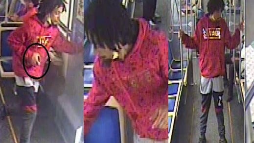 PHOTOS: Suspect wanted in robbery on Pink Line platform