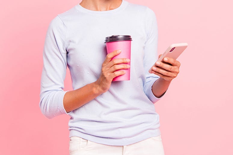 pink coffee cup