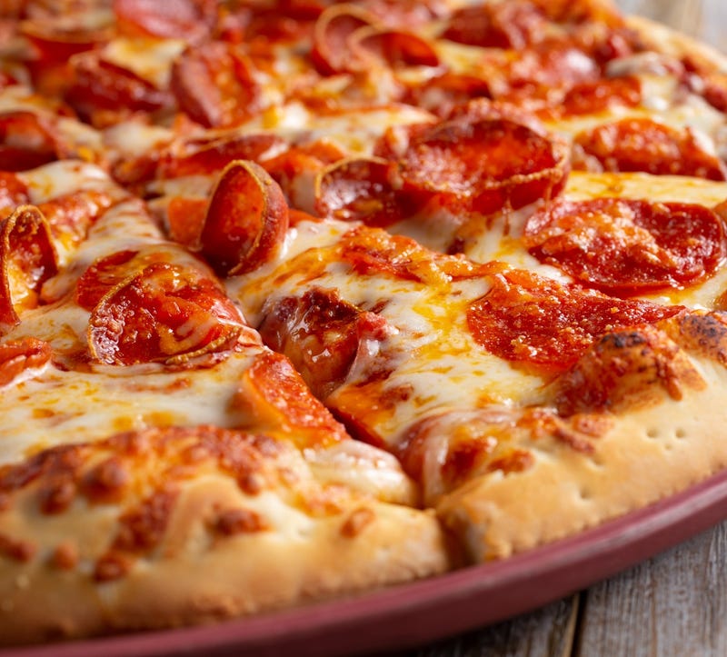 pizza slices on tray
