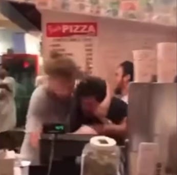 Customer Fights Employees At Pizza Shop