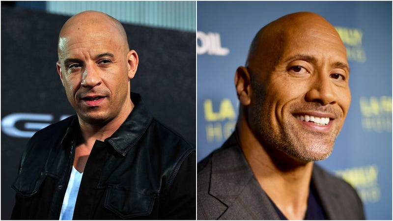 Collage photo of Vin Diesel and Dwayne Johnson