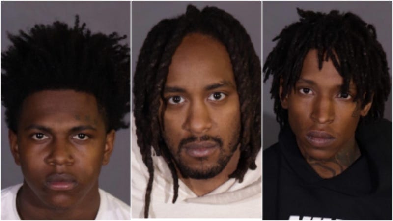 (L to R) Matthew Adams, Eric Wilson and Jayon Sparks were arrested in connection to a string of follow home robberies in Los Angeles.