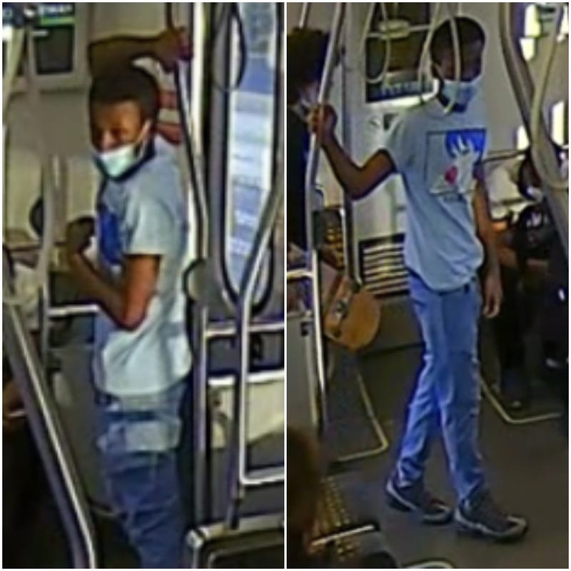 Surveillance footage of the suspect moments before he took the victim's cell phone. 