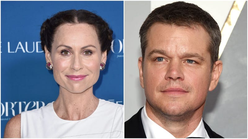 Collage photo of Minnie Driver Matt Damon