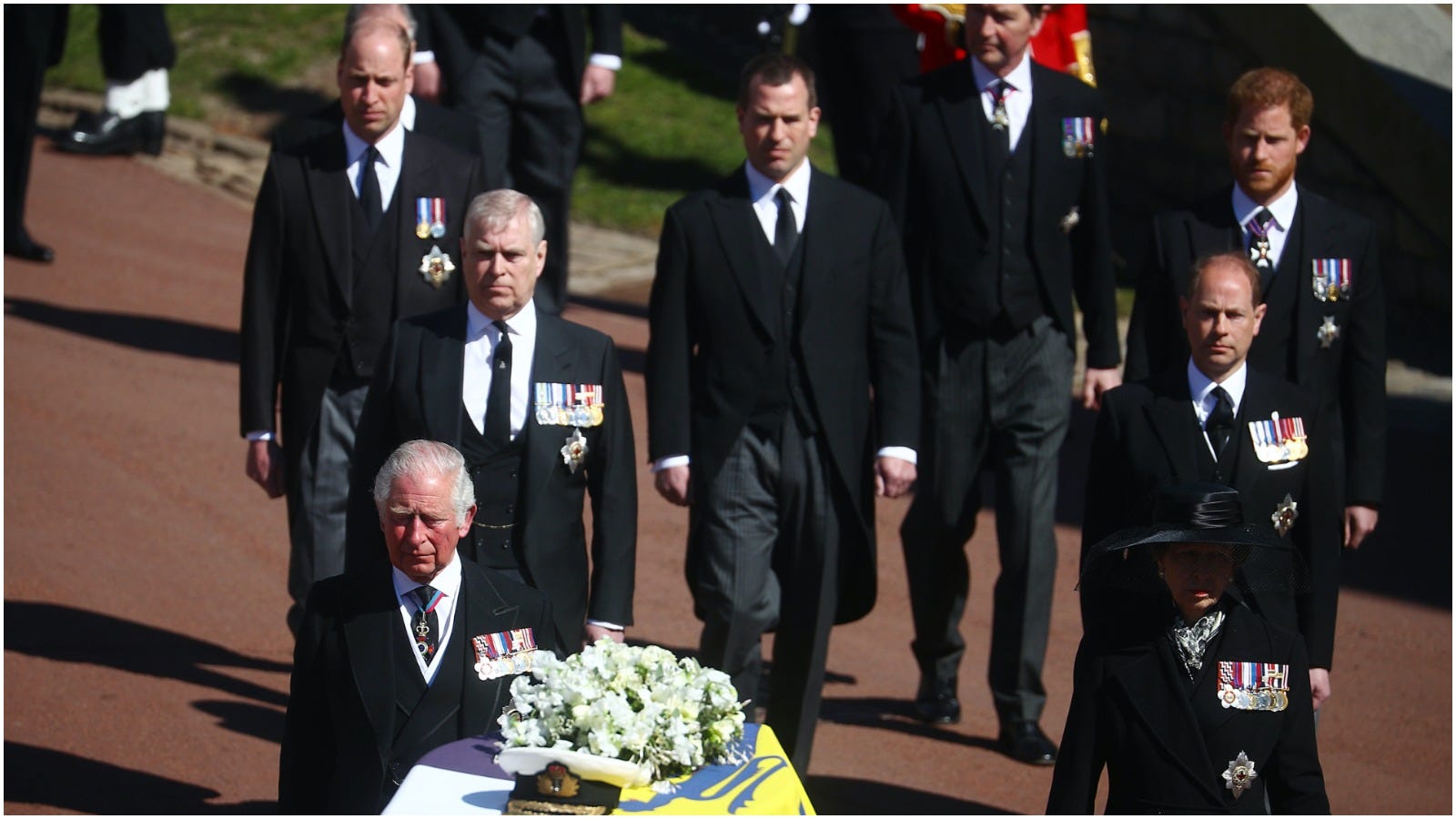 Prince William, Harry stand apart for Prince Philip's funeral