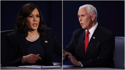 Senator Kamala Harris and Vice President Mike Pence