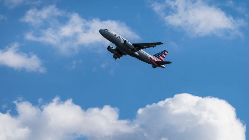 An American Airlines plane takes off from Ronald Reagan Washington National Airport November 23, 2021 in Arlington, Virginia.