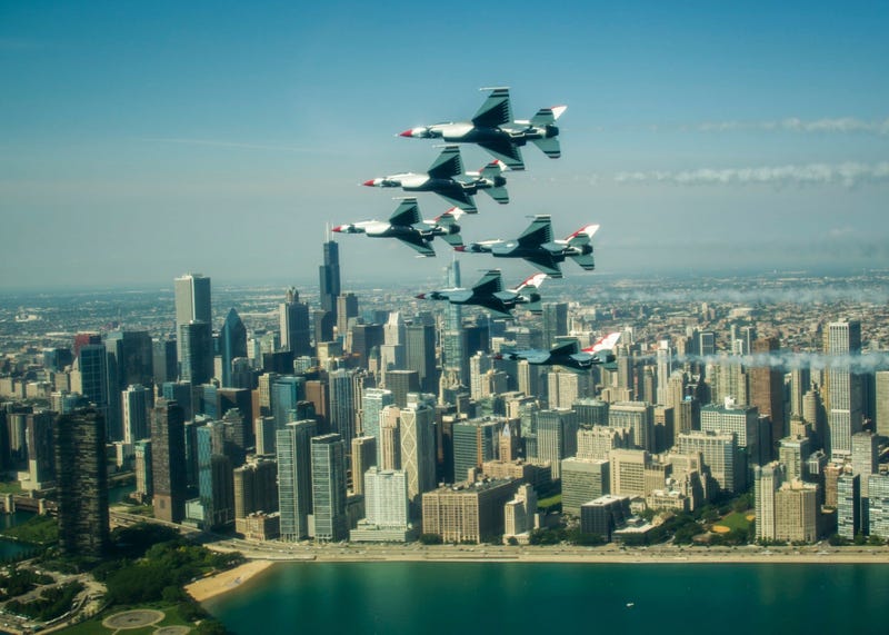 planes in sky at Air Show