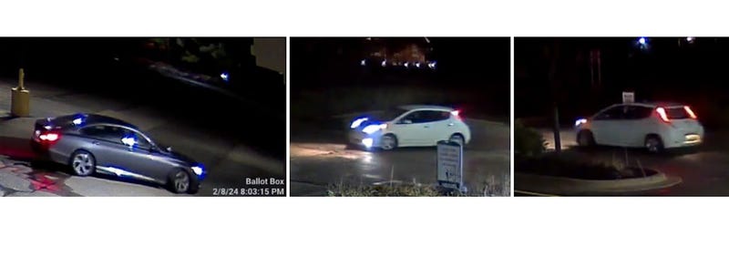 Two vehicles allegedly used by suspect